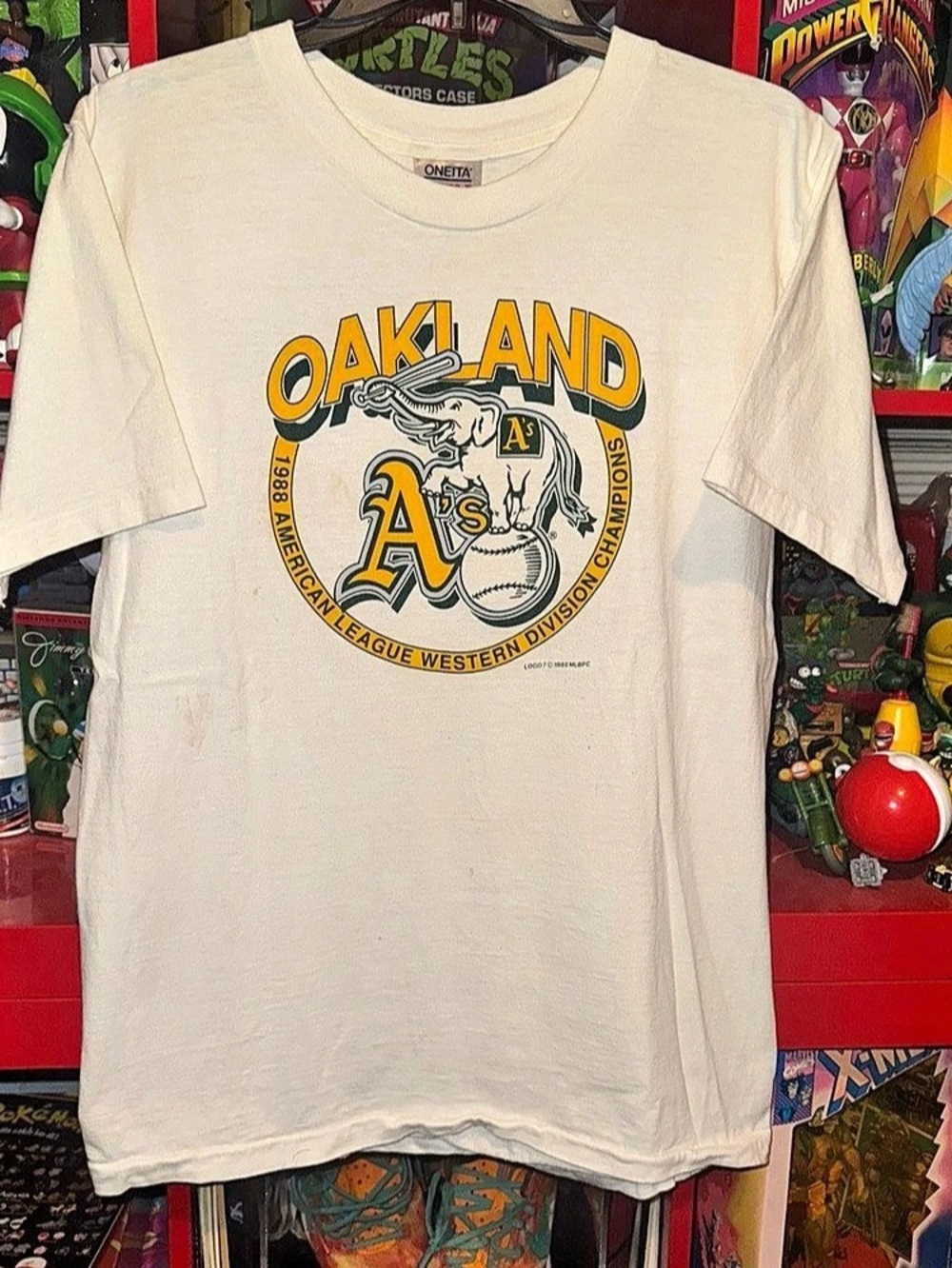 Vintage Logo 7 Oakland A's 1988 American League Western Division Champions T-Shi